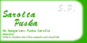 sarolta puska business card